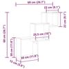 VidaXL Wall Shelves Cube Shape Artisan Oak Engineered Wood, Cube-Shaped Storage, Figure-8 Organizer 855815