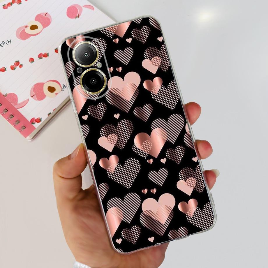 Weiche TPU-Stoßstange Hüllen für Realme C67 4G RMX3890 Rückabdeckung Dünnes Klares Silikon Handyhülle Damen Mode Malerei Funda C 67 4G