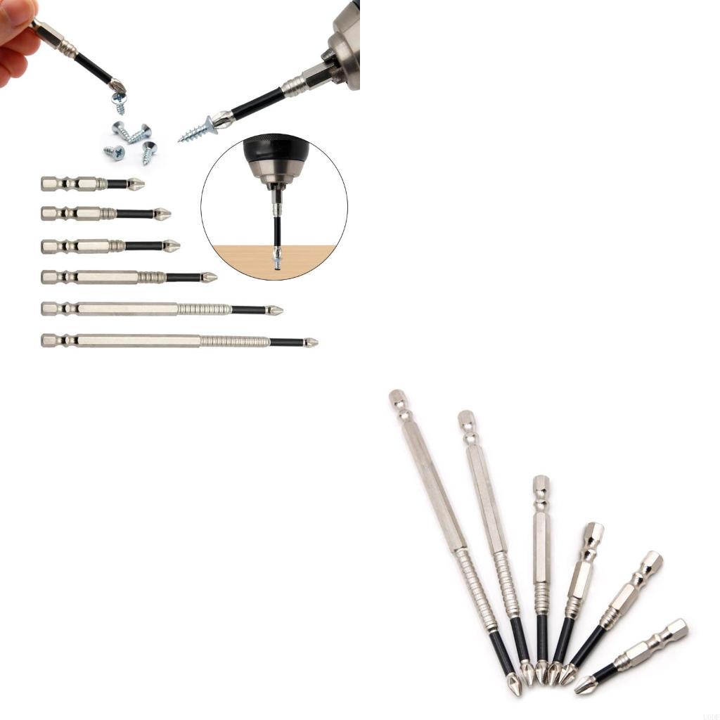 6Pcs Alloy Steel NonSlip Long Drill Bits 50-150mm Impact Driver Bit Set With Impact Resistance Waterproof Bits