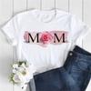 New Women T Shirt Fashion MOM Butterfly Floral Print Tshirt Casual Short Sleeve Tops Tee Women T-shirts 90s Lady Female T Shirt