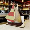 Drewniany Uchwyt na Serwetki Żaglówka Styl Vintage Wolnostojący Do Postawienia na Blacie Do Ręczników Papierowych Nadmorski Uchwyt na Serwetki do Kuchni Restauracji Stołu Jadalnego