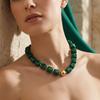 Chunky Beaded Choker Colorful Resin Beads Necklace Boho Beaded Holiday Necklace for Women Summer Vacation Beach Jewelry
