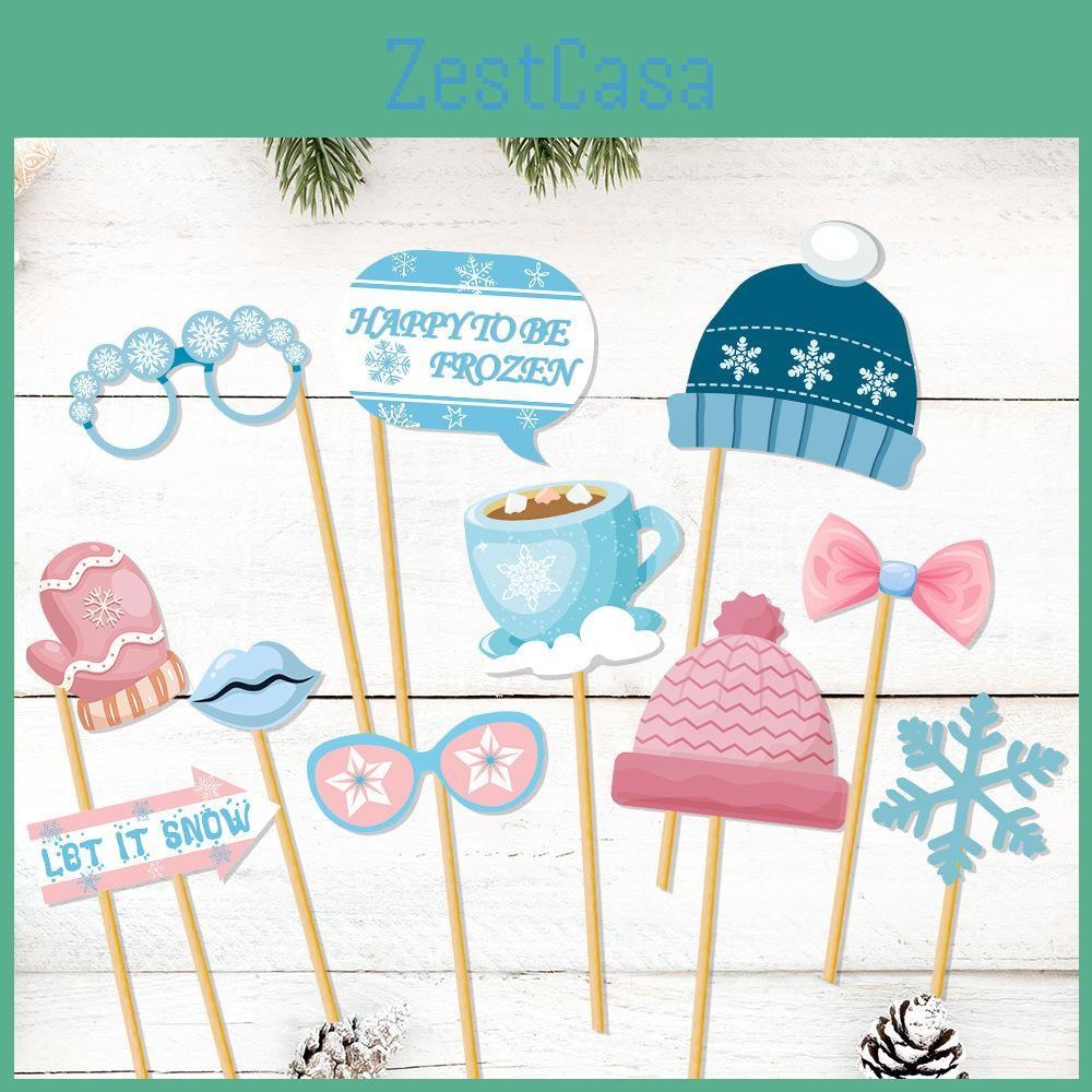 Party Christmas Photo Props With Cartoon Snowman Design For Celebrations Festive