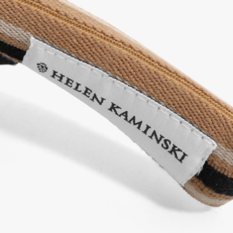 Helen Kaminski Bianka Charcoal Black Stripe Visor Sun Cap Hat50265