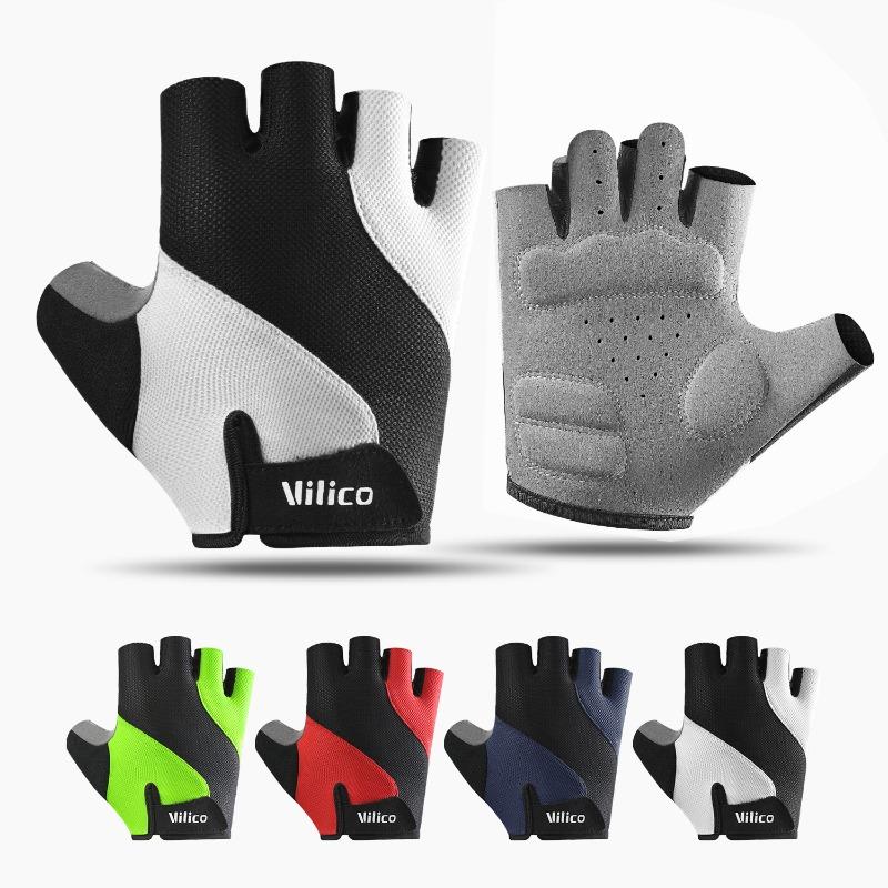 Half Finger Riding Gloves Ventilate Anti-slip Shock Buffer Unisex Summer Outdoor Gear for Road Cycling Bodybuilding Lightweight