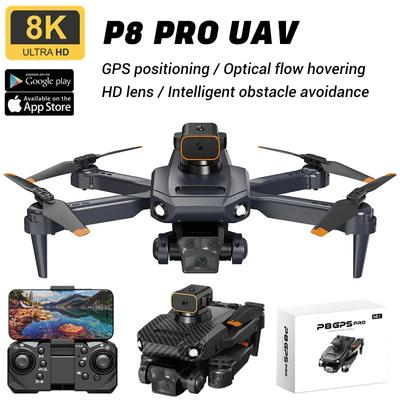 Nowy dron P8 PRO z pięcioma obiektywami 8k, zdjęcia lotnicze w wysokiej rozdzielczości, pozycjonowanie GPS, bezszczotkowy, unikanie przeszkód, składana latająca zabawka RC