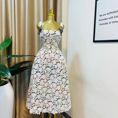 European and American Light Luxury Lace Composite Splicing Dress French Waist Tube Top Elegant Temperament Long Skirt Women