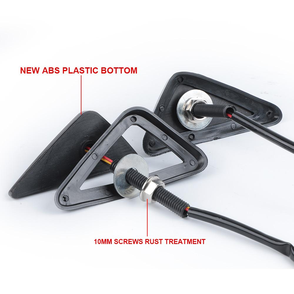 2PCS Motorcycle Smoke Triangle Flush Mount LED Turn Signals DRL Indicator Blinker Flashing Turning Light 12V Moto Accessories