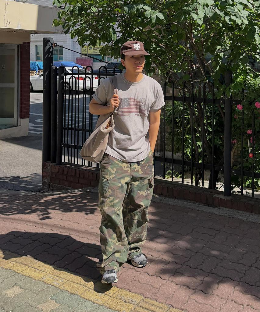 MAHAGRID Washed Flag Tee Beige(Mg2Gmmt542A)