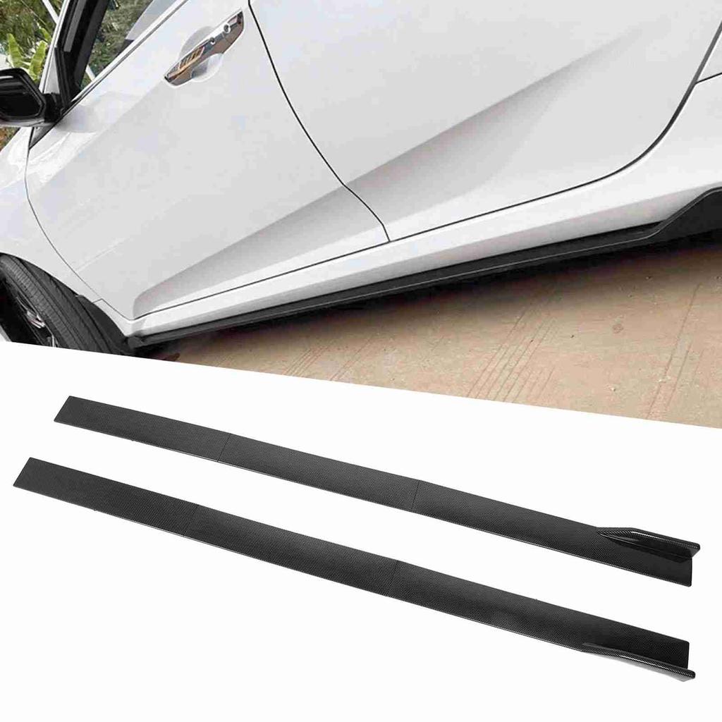 6PCS Car Side Skirt Carbon Pattern 3 Section Type Side Skirts Winglets Diffusers Replacement For