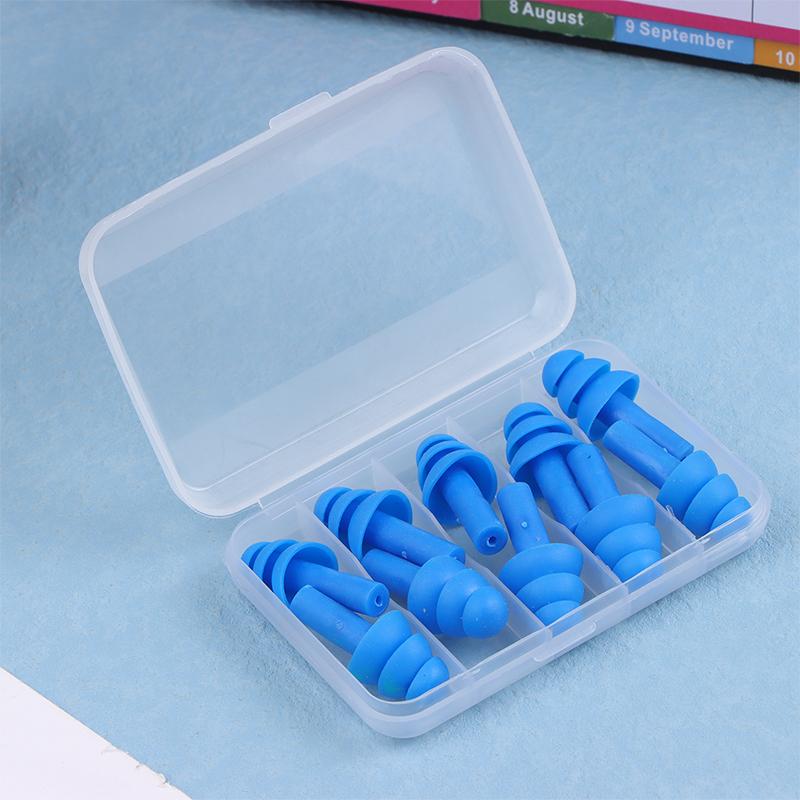 5 Paare/Box Komfort-Ohrstöpsel Geräuschreduzierung Weiche Silikon-Ohrstöpsel Schwimmen Silikon-Ohrstöpsel Schutz-Schlaf-Ohrstöpsel