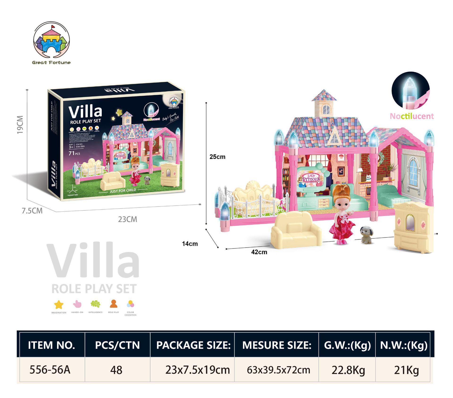 

Детский ролевой замок, строительные блоки, кукольный домик, вилла, рождественский подарок