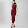 European and American Women's Clothing Summer New Product Streamer Neck Design Sexy, Beautiful Back Pleats, Waist and Thin Dress