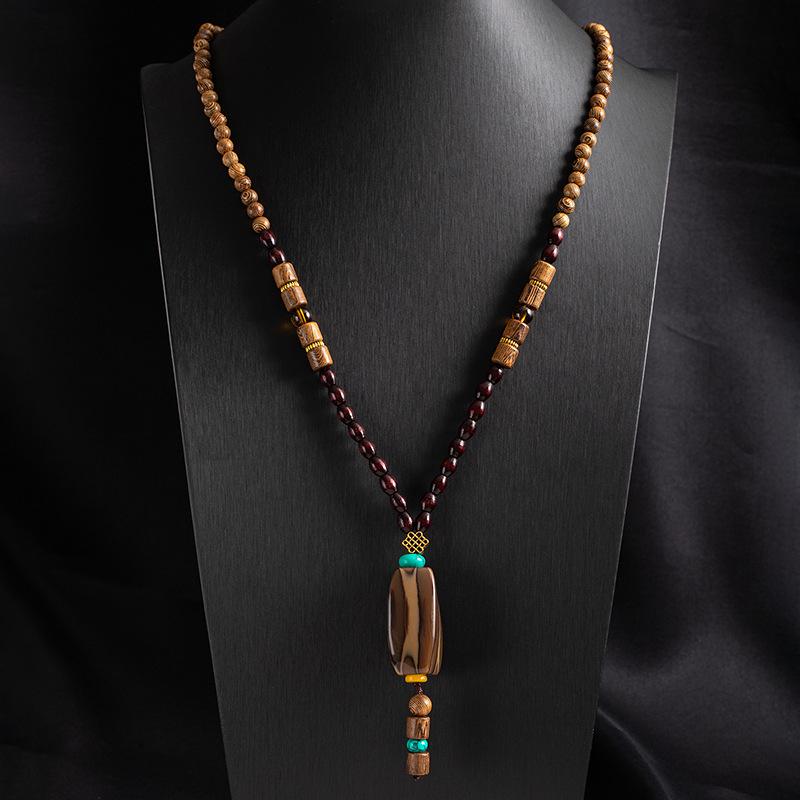 Tibetan Ethnic Sweater Chain Zen Bodhi Necklace: Unisex Retro Scenic Accessory