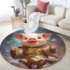 Fantasy Pig Round Area Rug,Carpet Rug for Living Room Bedroom Sofa Playroom Decor,Non-slip Floor Mat