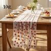 Elegant Event Table Liners Sheer Tulle Runner, Strawberry Cherry Lemon Pattern, Summer Runner Overlay, Seasonal Fruit for Birthday Party Wedding Decor