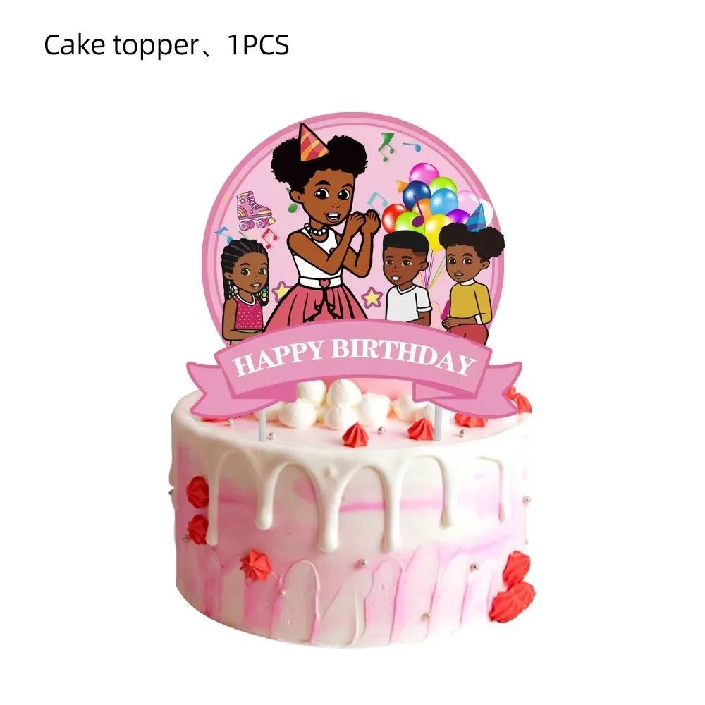 

Gracies Corner Cake Decor Cake Toppers Birthday Party Supplies Balloon Kids Cartoon Pink Black Girls Cup Plate Favors Decoration other