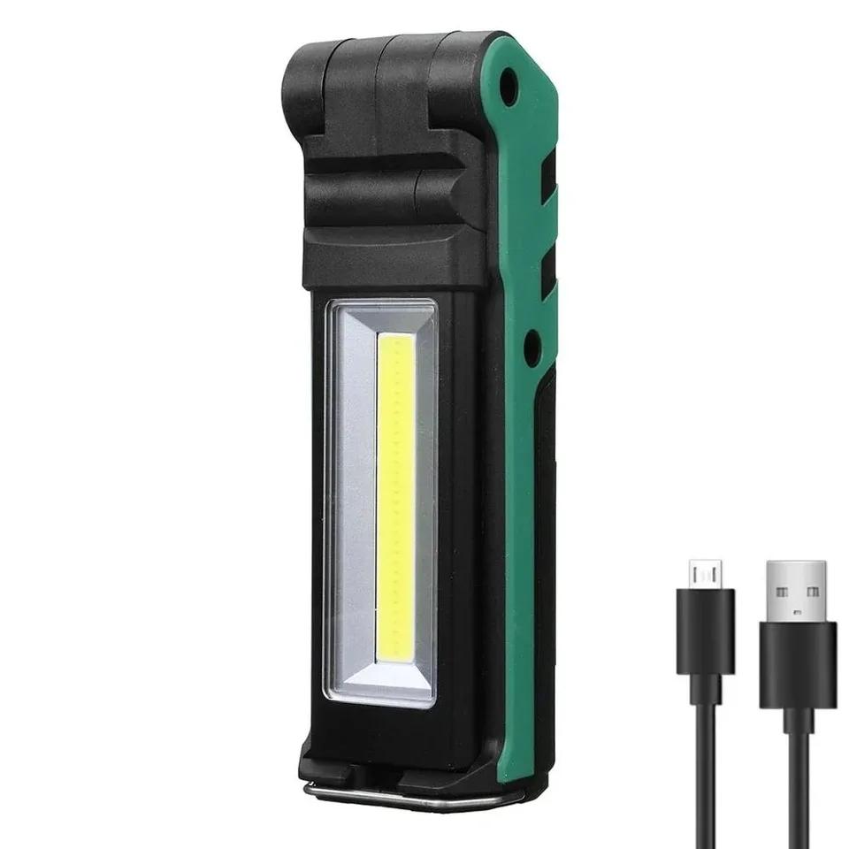 Dimmable COB LED Work Light USB Rechargeable Flashlight with Magnetic &Hook Power Bank Inspection Lamp for Car Repair Camping