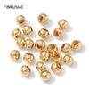 10-100Pcs/Lot 14/18K Gold Plated Brass Bead Metal Ball Round Loose Spacer Beads,DIY Bracelet Necklace Making Accessories