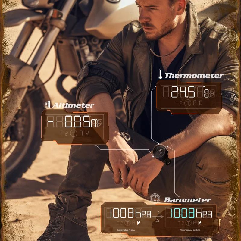 NORTH EDGE MARS Pro Men's Sports Digital Watch Military Army Carbon Fiber Case Watches Altimeter Barometer Compass Waterproo 50M