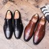 Three-head large-size shoes British pointed leather shoes raw business dress casual shoes studio size
