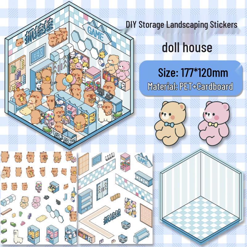 3D Miniature Scene Collage Stickers: Cute Decompression Handbook Stickers