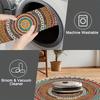 Round Mat, Non-Slip Washable, Bohemian Boho Round Area Mat Mat for Living Room Bedroom Study Entrance Corridor, Sunroom