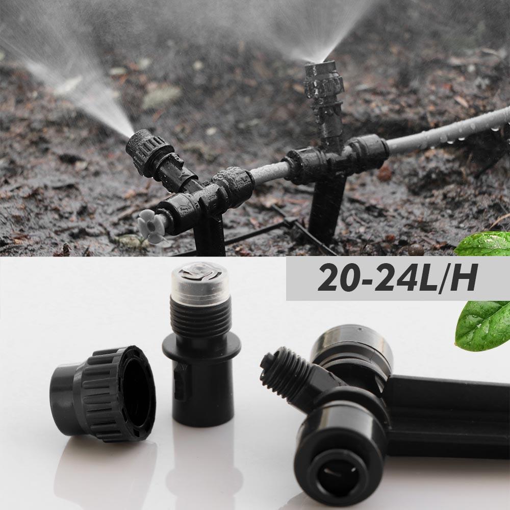 1/4" Misting Nozzles with Stake Adjustable Atomizer Sprayers 4/6mm Quick Push Slip Lock Outdoor Irrigation Watering Sprinklers