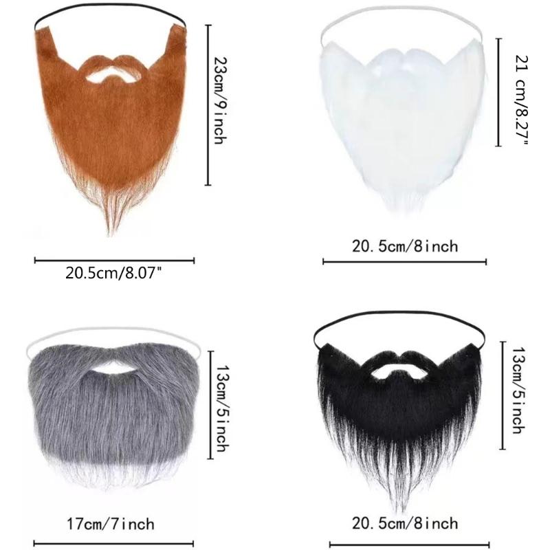 Barba Finta di Halloween Baffi Finti Divertenti Accessori per Travestimenti Baffetti Peli Facciali con Cordino Elastico Regolabile