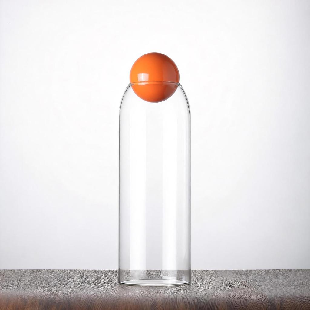 Modern Glass Coffee Bean and Tea Storage Jar with Cork Stopper