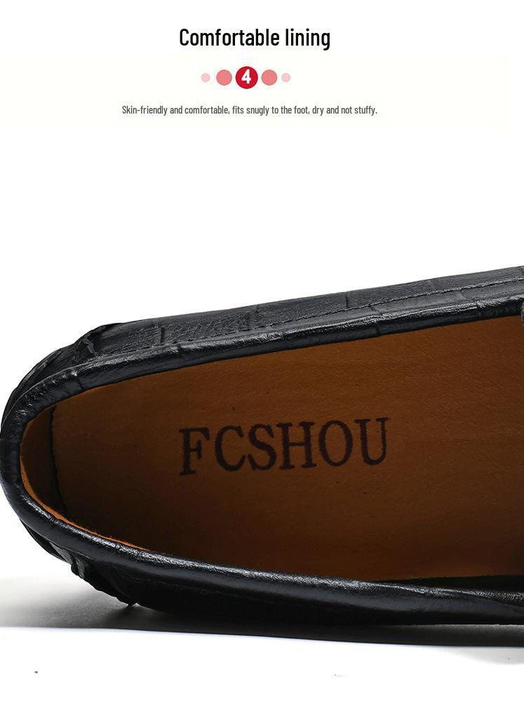 Men's Plus Size Genuine Leather Slip-On Driving Loafers, Soft Sole Moccasins, Sizes 45-47