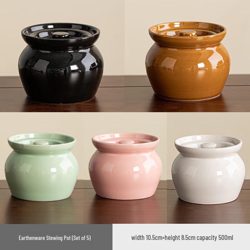 Zhaoran Ceramic Single-Serving Double Boiler Stew Pot