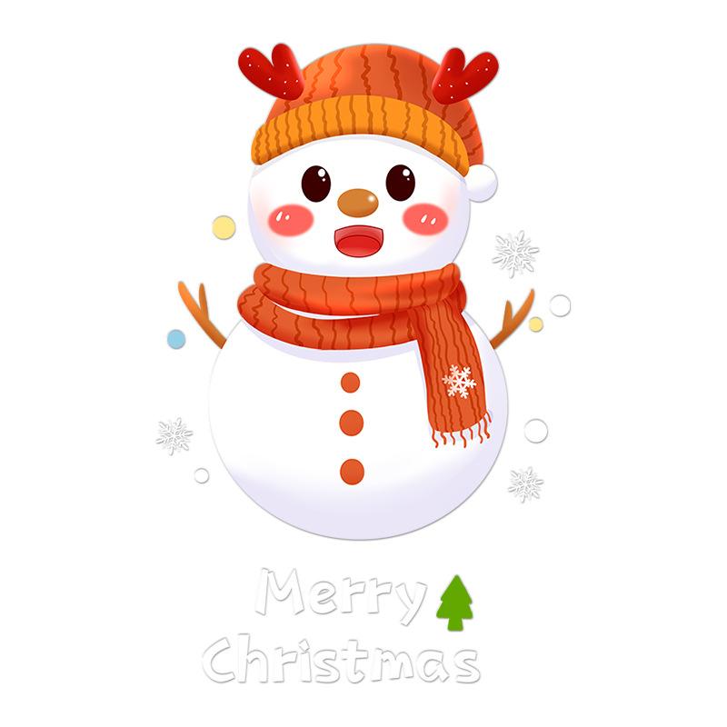 Christmas Snowman Electrostatic Stickers, Shop Window Decorations, Window Flowers, Festive Atmosphere Glass Stickers