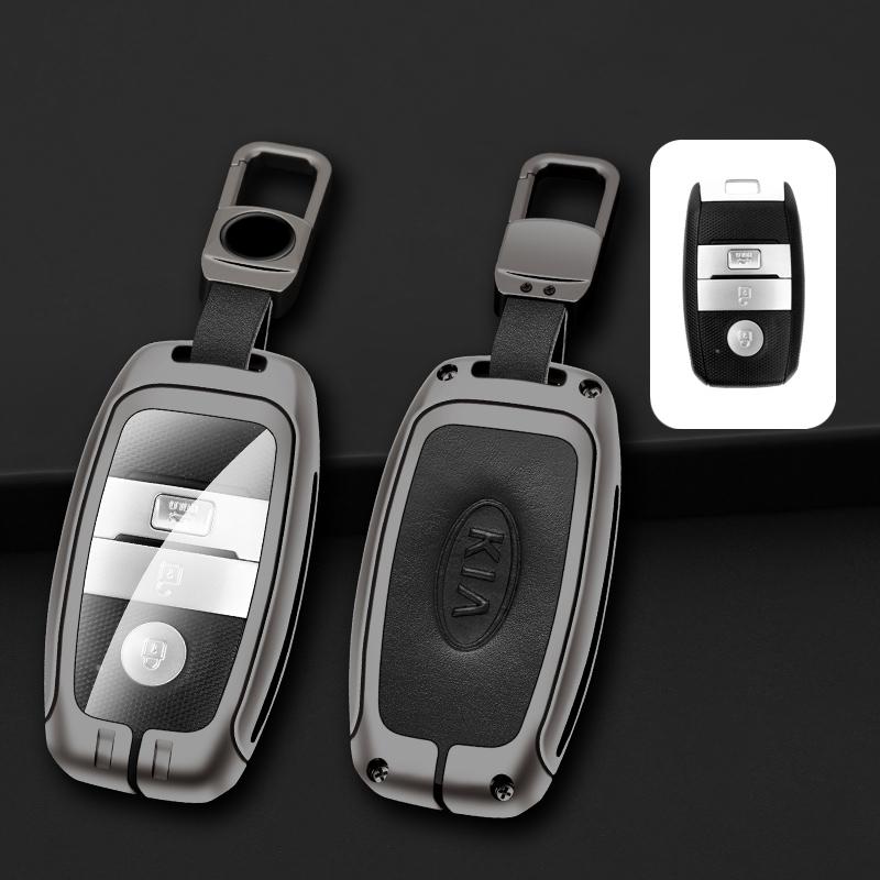 AEH1 Zinc Alloy Leather Car Key Case Cover Shell Holder For Kia RIO 3 4 Optima Xceed Ceed Sorento 2011 Forte Niro 2023 Accessories