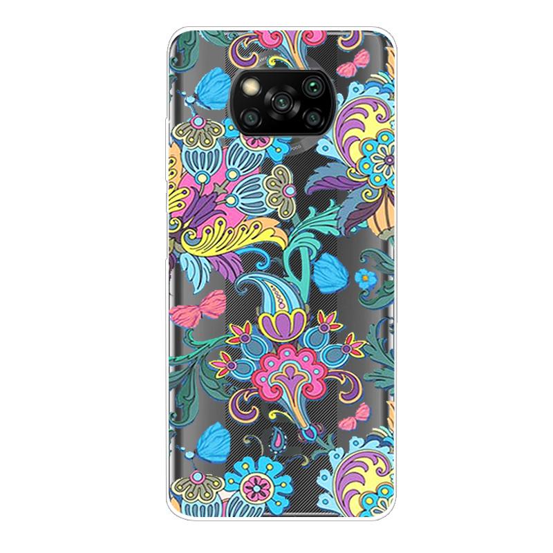 For Xiaomi Poco X3 NFC Case TPU Silicone Soft Cartoon Clear Case for Poco X3 Pro Phone Cover PocoX3 Pro Global Transparent Coque