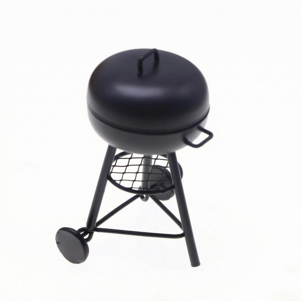 Miniature Barbecue Grill with Openable Lid Decorative Dollhouse