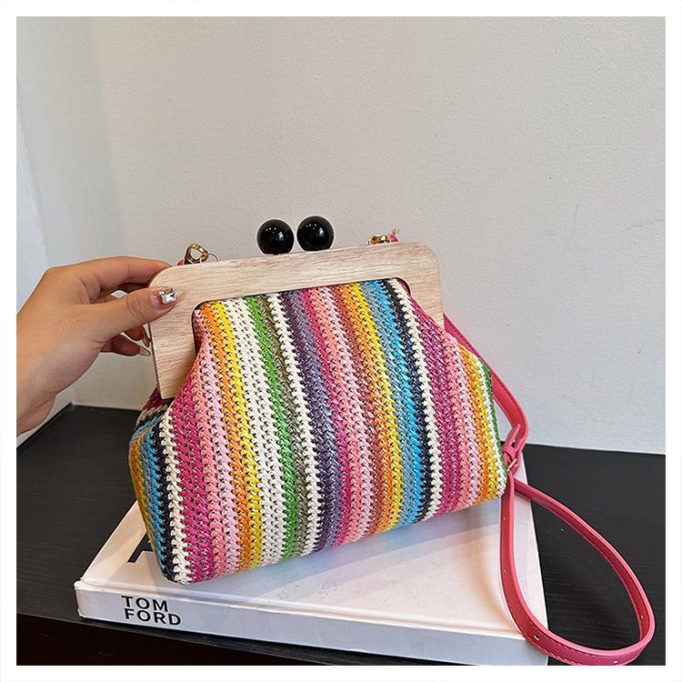 Fashionable and Trendy Straw-woven Small Square Bag Stylish and Versatile Personalized Single-shoulder Crossbody Bag