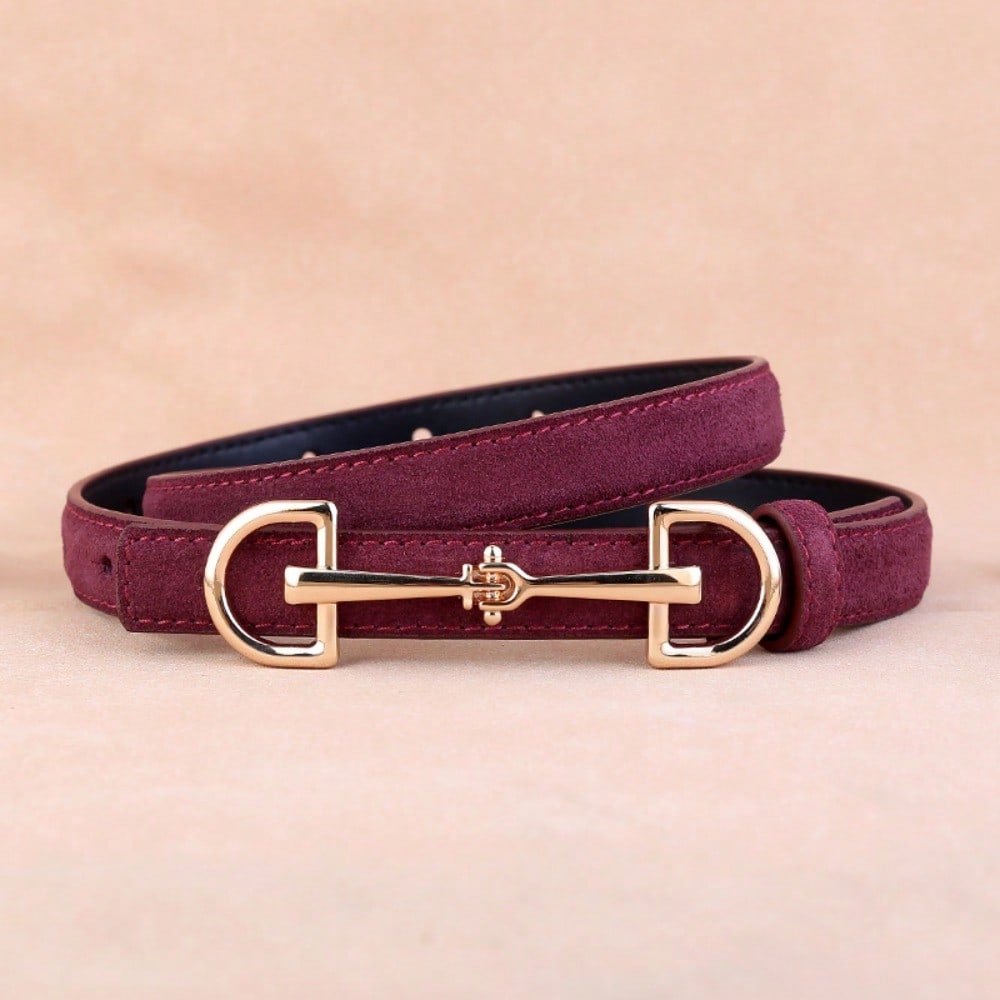 Riem Eenvoudige Dunne Riem Hoefijzer Gesp Veelzijdige Riem red veelkleurig