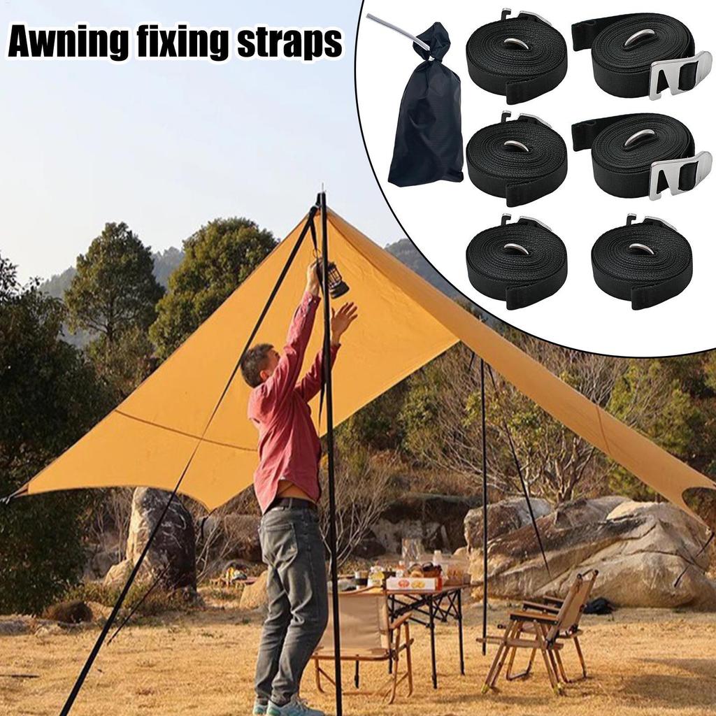Awning Pull Strap 6 Pieces Awning Fixing Straps With Storage Bag Thickened Sunshade Fixing Rope Camping Accessories For Moving