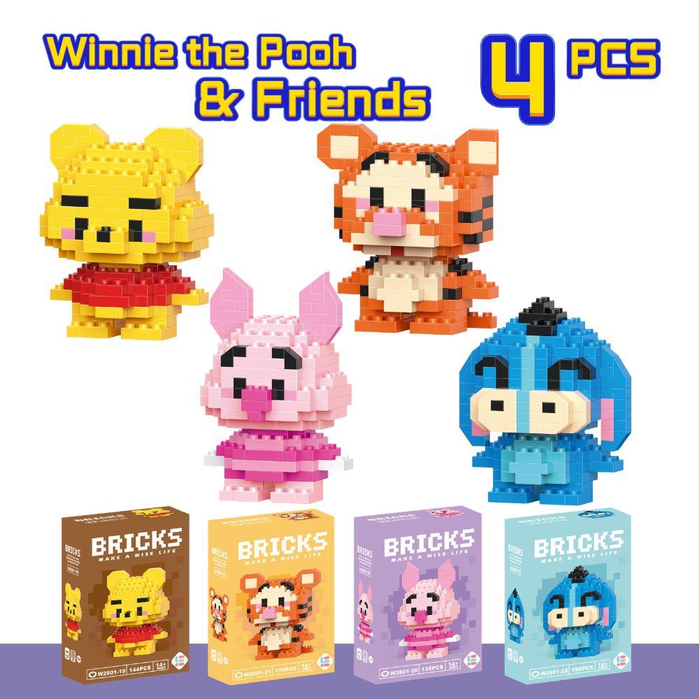 Anime Princess Building Blocks Stitch Mickey Mouse Mini Action Toy Figures Blocks Toys Bricks Assemble Toys Kids Gifts