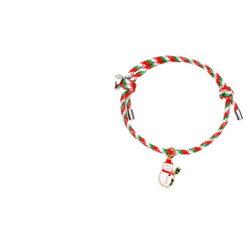 Bracelet Pendentif de Noël Coloré Ajustable Meilleur Ami Couple Dessin Animé pour Femmes