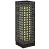 Outdoor Light with Solar Module, Automatic On-Switch, 8 h Operating Time, Rattan Look, Steel, 15.5 x 15.5 x 46 cm, Grey