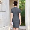 Ensemble 3 pièces professionnel à manches courtes pour femme
