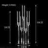 Transparent Candle Holder Acrylic 5-head Candlesticks Holder with Circular Base Main Table Floral Decoration Table Centerpieces
