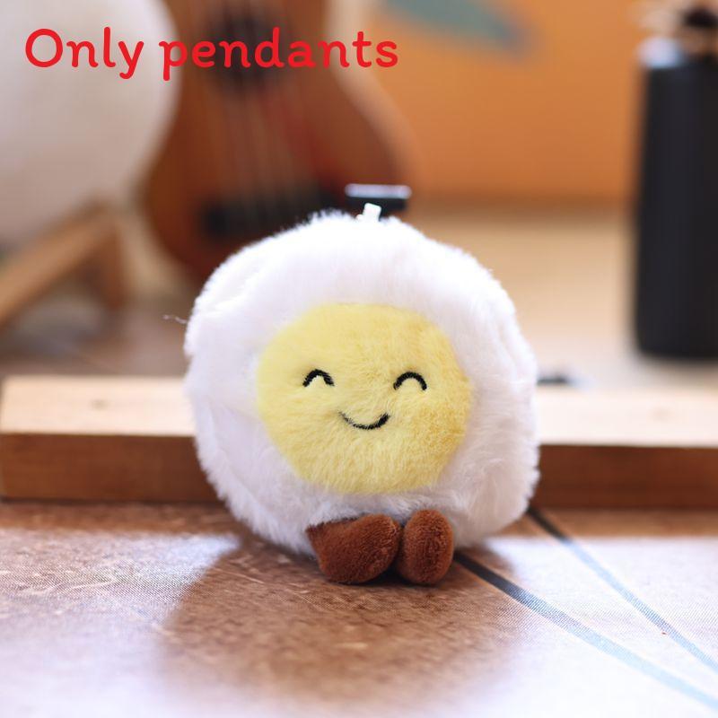 Water Boiled Egg Plushie Soft Keyring Toy With Smiling Face For Gift And Decoration