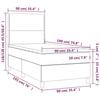 3142218 vidaXL Lit à sommier tapissier et matelas Gris foncé 90x190 cm Tissu