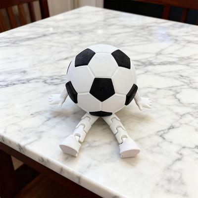Figurka fotbalisty s kloubovýma nohama Pohyblivé klouby 3D tištěný kreslený fotbalový muž Fidget hračka Stolní dekorace Ozdoba