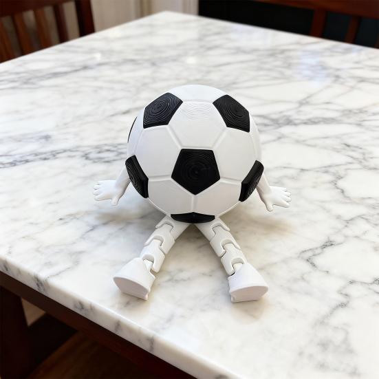 Yousheng Soccer Man Figurine with Articulated Legs Movable Joints 3D Printed Cartoon Football Man Fidget Toy Desktop Decoration Ornament