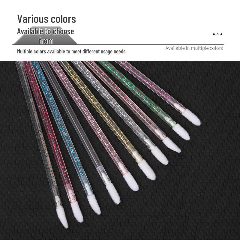 Crystal Disposable Lip Brush: Slanted Mini Lip Gloss & Lipstick Applicator