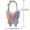 Foldable Sturdy Butterfly Purse Hook Colorful Glitter Metal Frame Table Bag Holder for Cafe Bar Outdoor Use